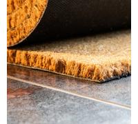 FloorMatch Natural Coconut Coir Matting 1M And 2M Width Available - Indoor Outdoor Use Durable Entrance Matting