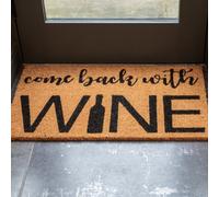 FloorMatch Printed Natural Coir Door Mat Come Back With Wine Decorative Heavy Duty Entrance Mat 45Cm X 75Cm Indoor / Sheltered Outdoor Use