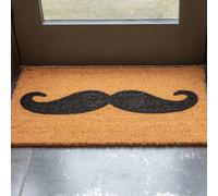 FloorMatch Printed Natural Coir Door Mat Novelty Moustache Decorative Heavy Duty Entrance Mat 45Cm X 75Cm Indoor / Sheltered Outdoor Use