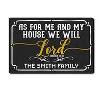 Floormats As For Me And My House We Will Serve The Lord Floor Door Mat Anti Slip Entrance Rug Multipurpose Doormat For Home Bath Bathroom 40X60 CM