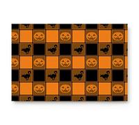Floormats Black Check Plaid With Cat Door Mat Anti Slip Bathroommat Multipurpose Doormat For Office Entry Hall 40X60 CM