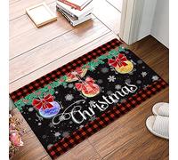 Floormats Christmas Ball Snowflake Black Bathroommat Anti Slip Entrance Rug Durable Floor Door Mat For Bath Kitchen Home 40X60 CM