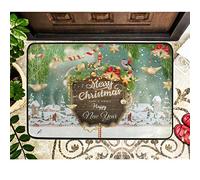 Floormats Christmas Snowfall Village Trees Floor Door Mat Anti Slip Entrance Rug Waterproof Doormat For Hall Home Entry 40X60 CM