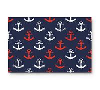Floormats Distressed Anchors Red White Doormat Multipurpose Door Mat Washable Bathroommat For Bathroom Bath Hall 40X60 CM