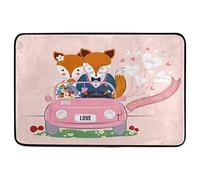 Floormats Fox Couple Just Married Heart Balloon Car Door Mat Multipurpose Carpet Anti Slip Bathroommat For Home Bath Office 40X60 CM