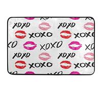 Floormats Grunge Xoxo Hugs Kisses Entrance Rug Washable Carpet Waterproof Bathroommat For Hall Entry Bathroom 40X60 CM