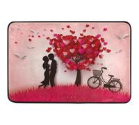Floormats Hearts Tree Love Couple Kiss Bathroommat Durable Doormat Waterproof Entrance Rug For Kitchen Entry Bath 40X60 CM