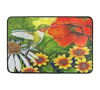 Floormats Hummingbird Hibiscus Flowers Spring Summer Door Mat Durable Floor Door Mat Anti Slip Bathroommat For Bath Kitchen Entry 40X60 CM