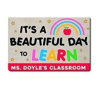 Floormats It'S A Beautiful Day To Learn Personalized Custom Name Teacher Entrance Rug Waterproof Carpet Multipurpose Doormat For Bathroom Home Hall 40X60 CM