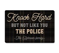 Floormats Knock Hard But Not Like You The Police Funny Bathroommat Washable Entrance Rug Waterproof Carpet For Bathroom Office Home 40X60 CM