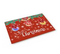 Floormats Merry Christmas Ball Snowflake Doormat Washable Carpet Waterproof Floor Door Mat For Bathroom Kitchen Bath 40X60 CM