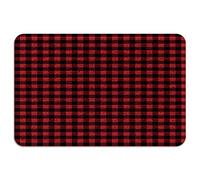 Floormats Rustic Red Black Buffalo Check Plaid Pattern Door Mat Washable Bathroommat Anti Slip Entrance Rug For Entry Bathroom Bath 40X60 CM