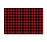 Floormats Rustic Red Black Buffalo Check Plaid Pattern Doormat Washable Entrance Rug Waterproof Bathroommat For Bathroom Bath Entry 40X60 CM