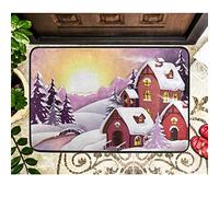Floormats Snowy Winter Village Bathroommat Multipurpose Door Mat Anti Slip Carpet For Bath Home Hall 40X60 CM