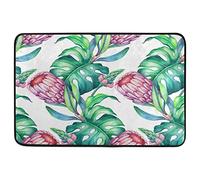 Floormats Tropical Protea Flowers Monstera Leaves Doormat Washable Door Mat Waterproof Carpet For Hall Home Entry 40X60 CM