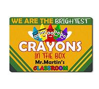 Floormats We Are The Brightest Crayons In The Box, Personalized Custom Name Teacher Bathroommat Anti Slip Doormat Waterproof Carpet For Bathroom Bath Home 40X60 CM