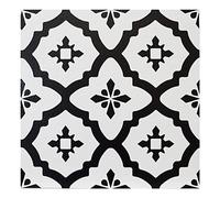 FloorPops Comet Pack of 10 Peel & Stick Vinyl Floor Tiles Black White Pattern