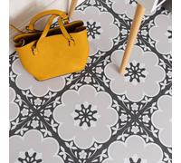 FloorPops Daphne Black Self Adhesive Vinyl Floor Tiles Pack of 10 (0.93sqm) in Grey | Size: 304.8mm x 304.8mm FloorPops Grey 304.8mm x 304.8mm