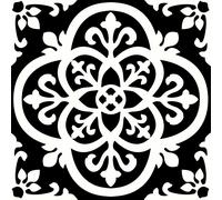 WallPops FP2475 Gothic Peel & Stick Floor Tiles, Blacks, Set of 10 Piece, 12 x 12 inches