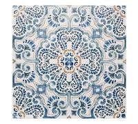 FloorPops fontaine Pack of 10 peel & stick vinyl floor tiles blue pattern