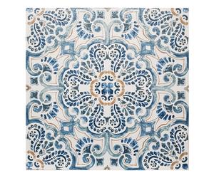 FloorPops fontaine Pack of 10 peel & stick vinyl floor tiles blue pattern