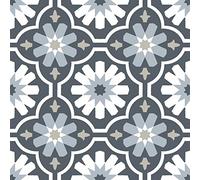 FloorPops FP2944 Sevilla Peel & Stick Floor Tiles, Gray, 60" L x 24" W x 0.06" T