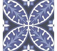 Capri Blue Self Adhesive Floor Tiles Blue/White