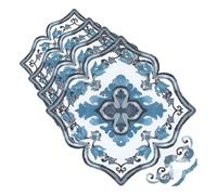 FloorPops FP3932 Marrakesh Floor Tiles, Blue (Pack of 4)