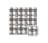 FloorPops FPF3751: Sawyer Plaid Interlocking Floor Tiles, Black, 34.2" L x 34.2" W x 0.4" Th
