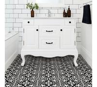 WallPops FP2475 Gothic Peel & Stick Floor Tiles, Blacks, Set of 10 Piece, 12 x 12 inches