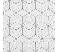 Floorpops Kikko White Peel & Stick Floor Tiles Fp2481