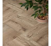 FloorPops Pickling Oak Self Adhesive Vinyl Floor Tiles Pack of 10 (0.93sqm) in Brown | Size: 304.8mm x 304.8mm FloorPops Brown 304.8mm x 304.8mm