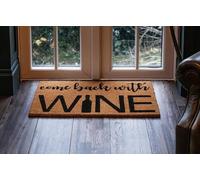 FloorPro Printed Come Back With Wine Novelty Door Mat Indoor/Sheltered Outdoor Use 45cm x 75cm Natural Coir Welcome Mat - Decorative Print