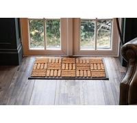 FloorPro Rubber & Coir Novelty Door Mat Indoor/Sheltered Outdoor Use 45cm x 75cm Natural Coir Welcome Mat - Decorative Style