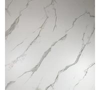 Floors to Walls Shower Panels - Large Tongue and Groove Waterproof Cladding Fixings for Home, Bath, Bathroom Wall - Replacement Decorative Panelling, No Grouting - 10mm Thick, 1m Wide (White Marble)