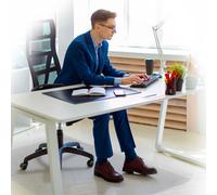 floortex BioPlus Polycarbonate Non-Slip Transparent Chair Mat - Rectangular, 89 x 119cm, for Hard Floors in Clear | Size: 1 Pack floortex Clear 1 Pack