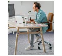 floortex BioPVC Non-Slip Transparent Chair Mat - Rectangular, 90 x 120cm, for Low Pile Carpets in Clear | Size: 1 Pack floortex Clear 1 Pack