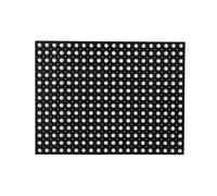 Floortex Hometex Solutions All Seasons Outdoor Entrance Mat Heavy Duty Durable Weatherproof Door Mat, Dirt & Mud Trapper, Non-Slip Backing Black - 60 x 80 cm (Rectangular)