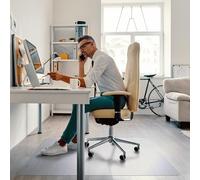 Floortex Valuemat Multi-purpose Phthalate Free PVC Office Chair Mat Floor Protector Mat For Hard Floors With Smooth Back 90x120cm Clear - URCMFLVS0020