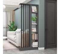 FloortoCeiling Wooden Slat Room Divider Stylish Wall Partition with Storage Shelf for Entrance Teahouse & Coffee Shop Decor (80cm/31.5in)