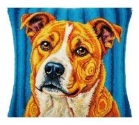 FLOOTS Latch Hook Cushion Kit Pitbull Dog 43 X 43 Cm