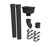 Floplast 110mm Industrial Xtraflo Downpipe Kit With Hopper Head - Black