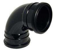 FLOPLAST 110mm Ring Seal Soil 92.5 Degree Double Socket Bend - Black