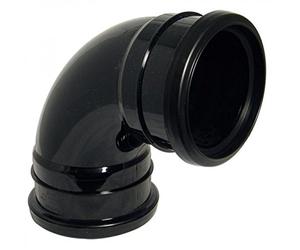 FLOPLAST 110mm Ring Seal Soil 92.5 Degree Double Socket Bend - Black - Pack of 2