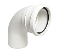 FLOPLAST 110mm Ring Seal Soil 92.5 Degree Socket to Spigot Bend - White