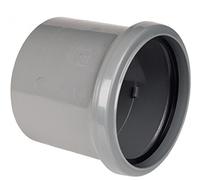 FLOPLAST 110mm Ring Seal Soil Single Socket - Grey - Pack of 2