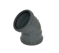 Floplast 110mm Soil 135' Double Socket Bend Grey - Sp563