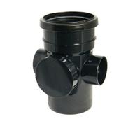 Floplast 110mm Soil Access Socket/spigot Black