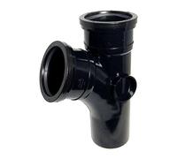 FLOPLAST 110mm Soil Ring Seal 112.5 Degree Branch - Black