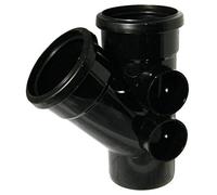FLOPLAST 110mm Soil Ring Seal 135 Degree Branch - Black